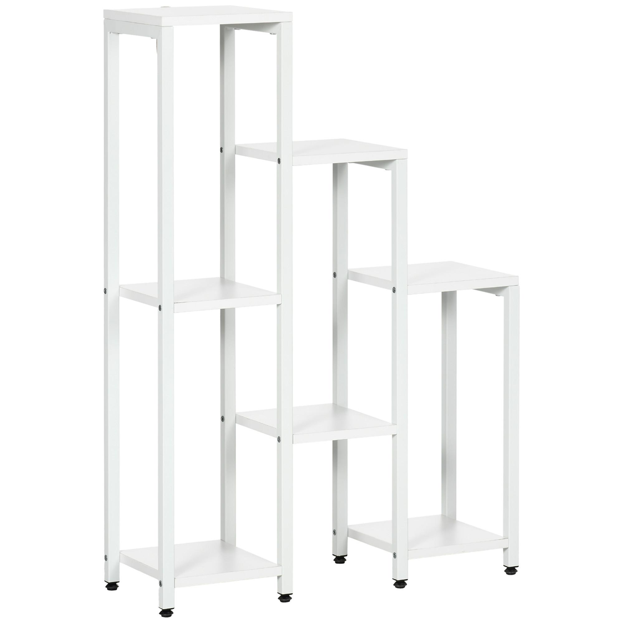 BLUMENSTÄNDER MDF Stahl Weiß - Weiß, Kunststoff (23/94.5/65cm) - Outsunny