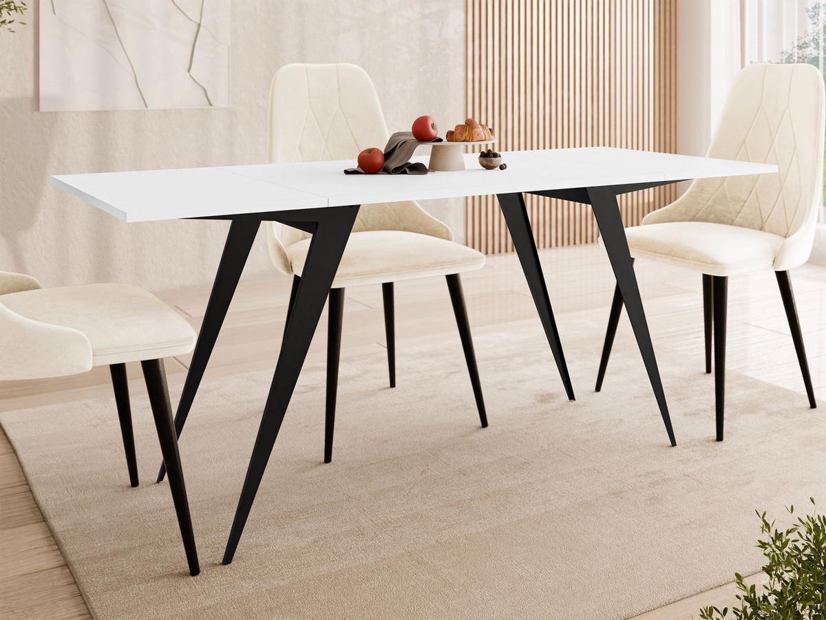 2-IN-1 COUCHTISCH UND ESSTISCH Xena - Schwarz/Weiß, Holzwerkstoff/Metall (70/90/45cm) - MIRJAN24
