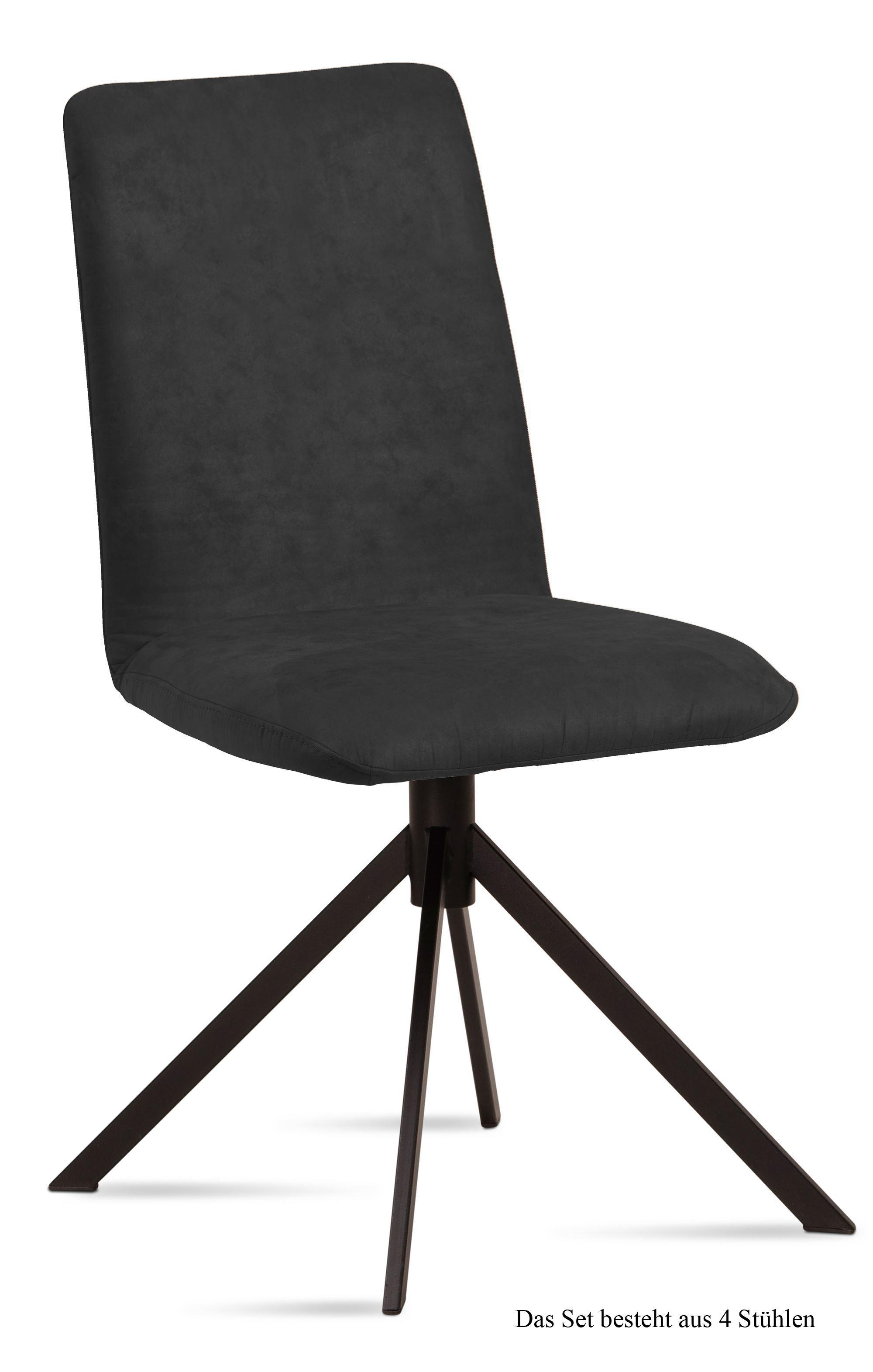 ESSZIMMERSTUHL (4er-Set) Dredi 47x92x60 Schwarz/Anthrazit - Anthrazit/Schwarz, Kunststoff (60/92/47cm) - 58aufmkessel