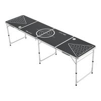 BIERPONGTISCH Ibiza - Silberfarben/Schwarz, Holzwerkstoff/Metall (60/240/70cm) - [en.casa]