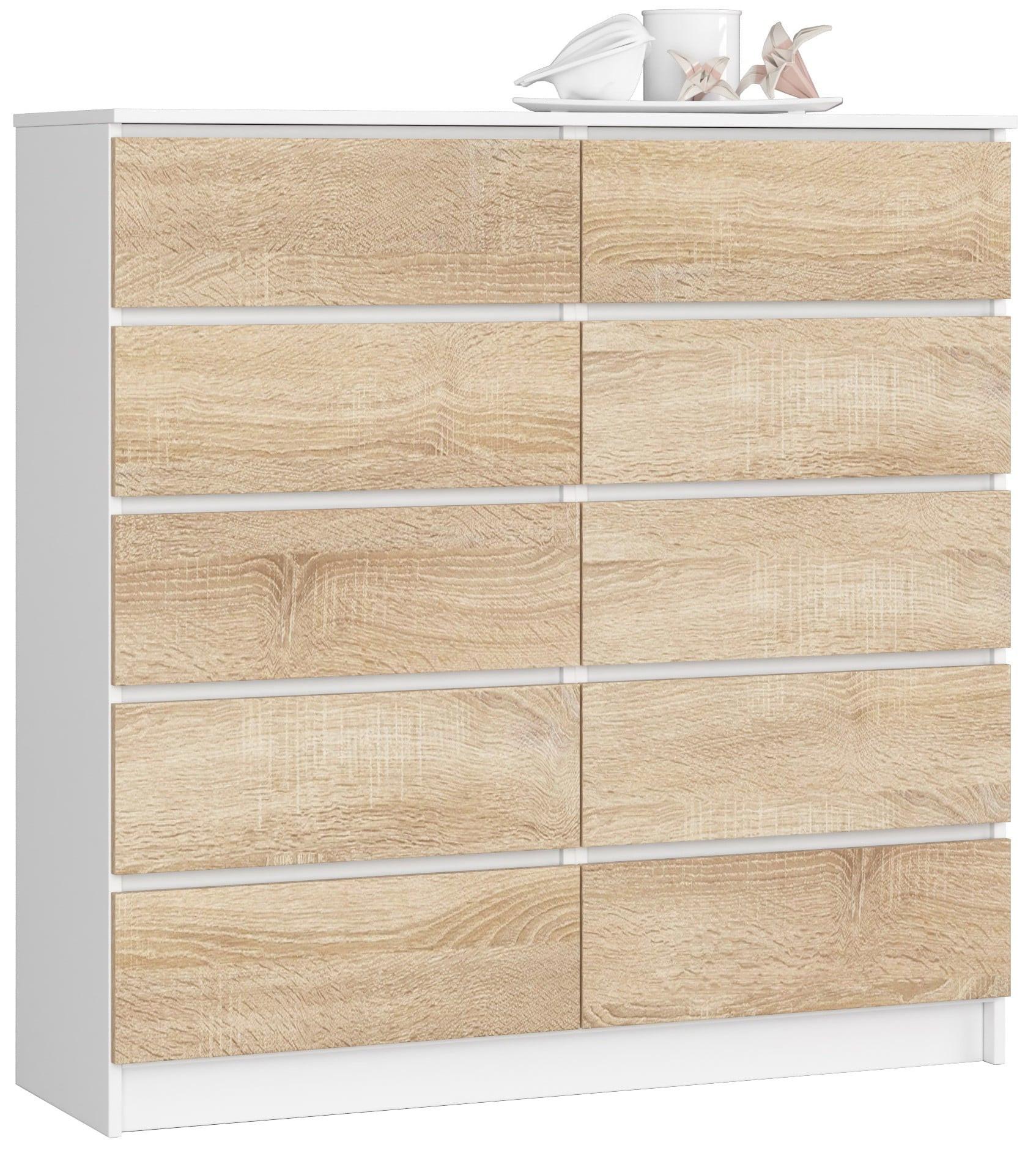 KOMMODE Weiß, Eiche Sonoma 121/120/40 - Weiß, Holzwerkstoff (120/121/40cm) - RAUMHIRSCH FURNITURE