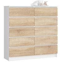 KOMMODE Weiß, Eiche Sonoma 121/120/40 - Weiß, Holzwerkstoff (120/121/40cm) - RAUMHIRSCH FURNITURE