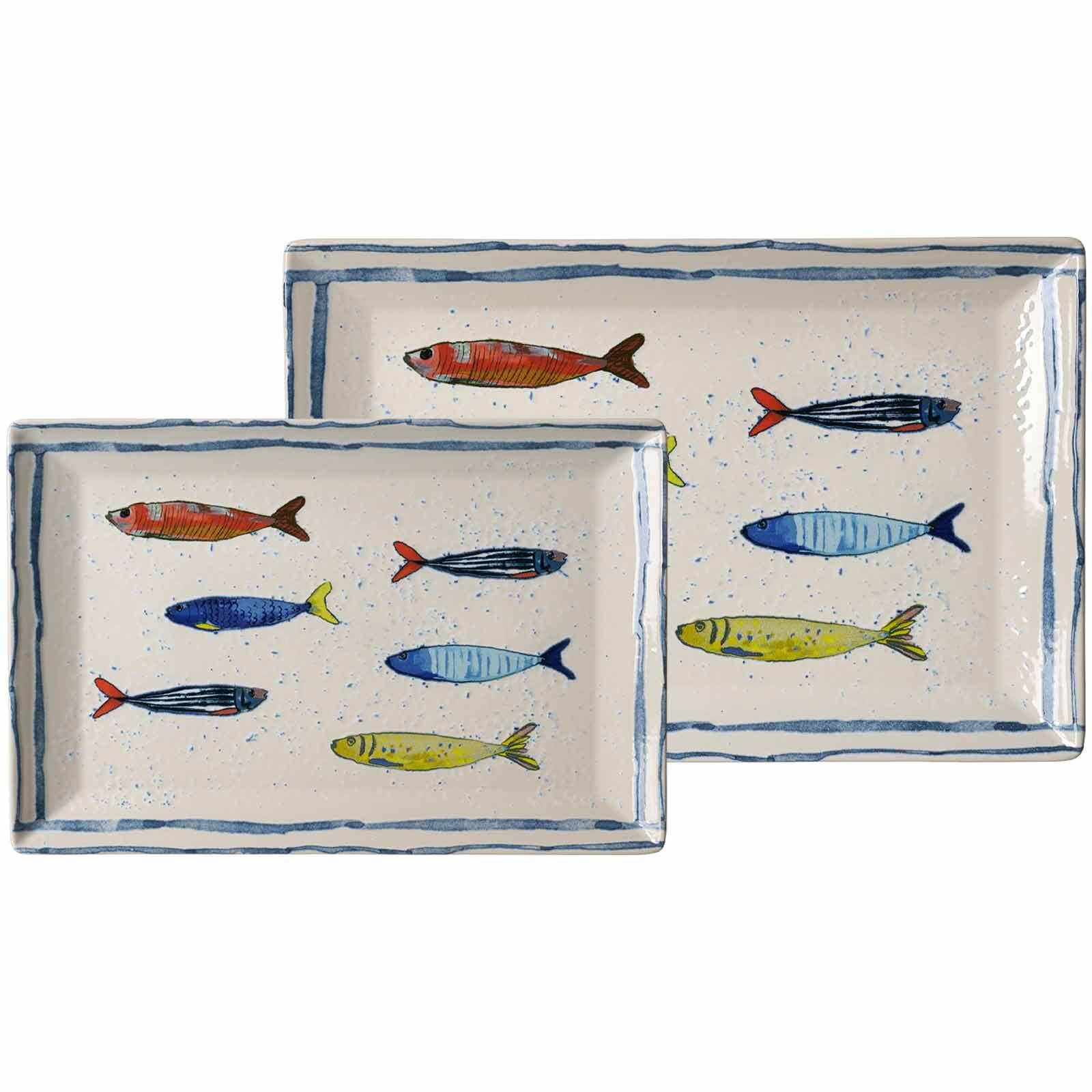 SERVIERPLATTEN-SET Maro bunt 2-tlg. - Multicolor, Keramik (2/2/2cm) - Ritzenhoff Breker