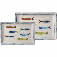 SERVIERPLATTEN-SET Maro bunt 2-tlg. - Multicolor, Keramik (2/2/2cm) - Ritzenhoff Breker