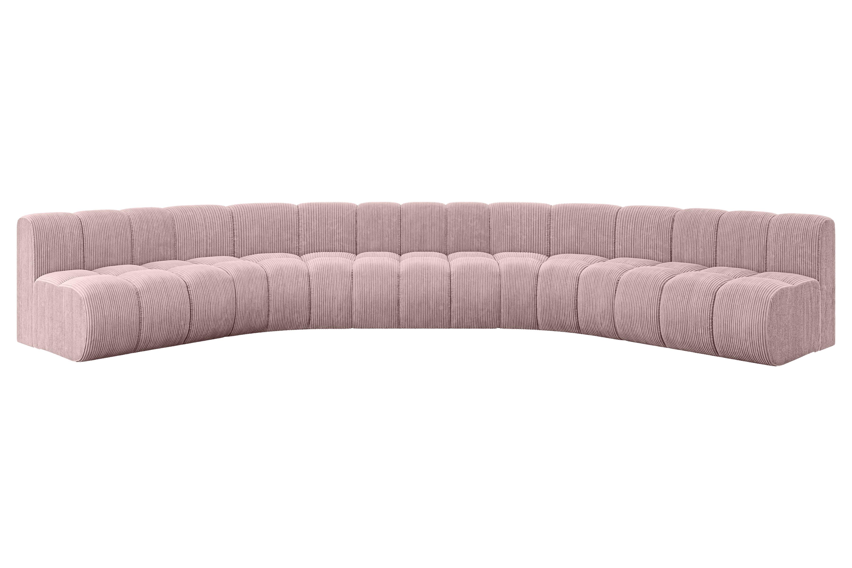 WOHNLANDSCHAFT modulares Sofa Montra-U1 - 490x174x70 cm Rosa - Rosa, Holzwerkstoff/Textil (490/70/174cm) - ALTDECOR