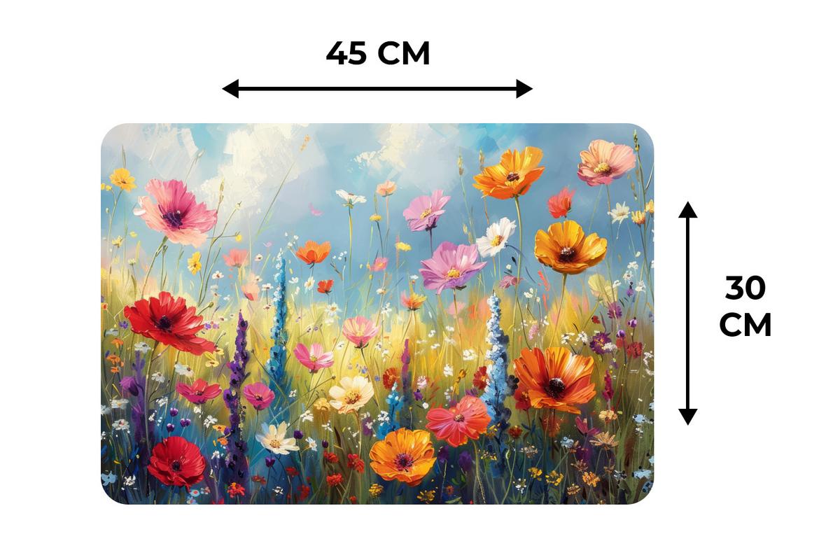 PLATZSETS 6er-Set Blumen - Natur - Botanik - Kunst Tischunterlage 45x30 cm - Multicolor, Kunststoff (0.3/45/30cm) - MuchoWow