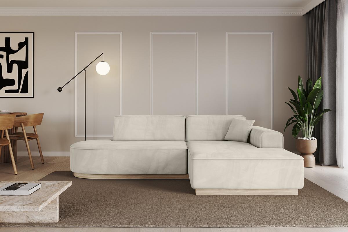 ECKSOFA Ottomane Rechts IREA-L1 - 234x171x83 cm Dunkelgrau - Ecru, Holzwerkstoff/Textil (171/234cm) - ALTDECOR