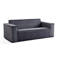 2-SITZER-SOFA Cord Grau mit Federkern, Montagefrei - Grau, Textil (178/70/86cm) - Urban Meuble