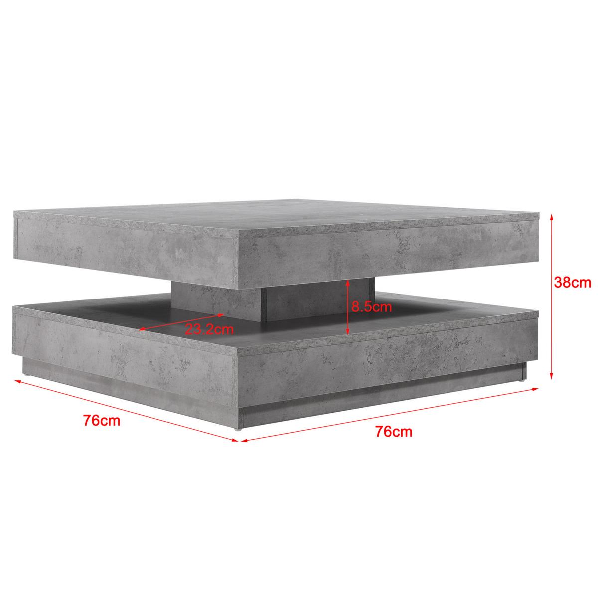 COUCHTISCH Florenz 76/76/38 cm - Grau, Holzwerkstoff (76/76/38cm) - [en.casa]