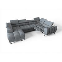 WOHNLANDSCHAFT Bastien Relax - Grau, Holzwerkstoff/Textil (198/95/350cm) - Fun Möbel