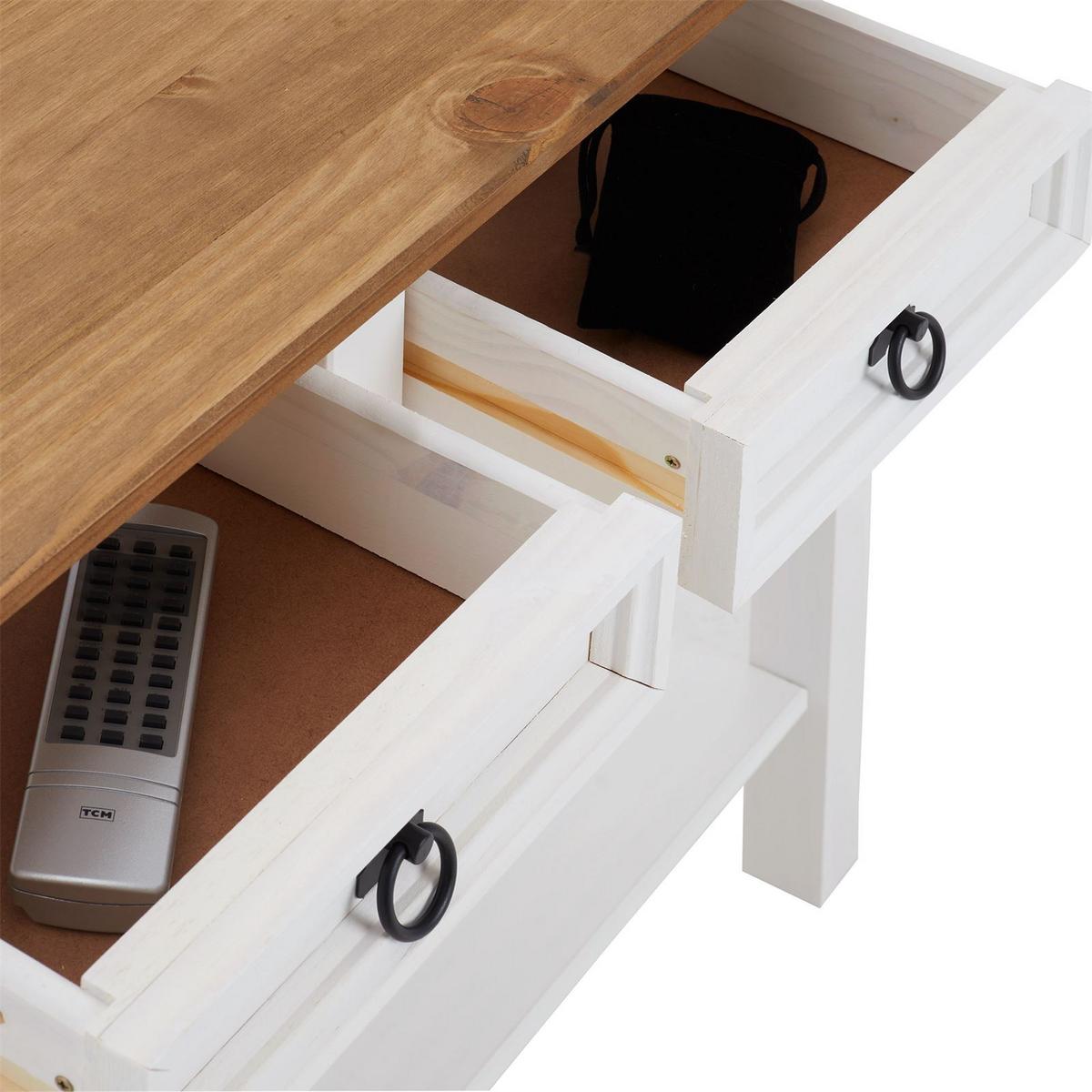 KONSOLENTISCH CAMPO weiß/braun - Weiß/Braun, Holz (32/88/73cm) - CARO-Möbel