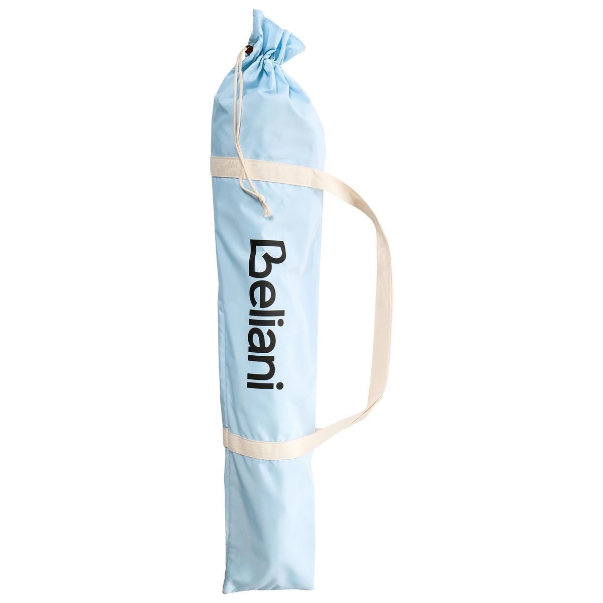 SONNENSCHIRM 155 cm Hellblau Mondello - Blau/Weiß, Holz (155/155cm) - Beliani