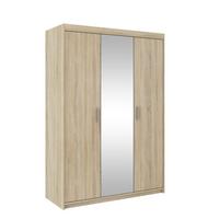 DREHTÜRENSCHRANK ELENORA 133/190,5/53cm 3-türig mit Spiegel Sonoma Eiche - Sonoma Eiche, Holzwerkstoff (133/190.5/53cm) - MASSENO