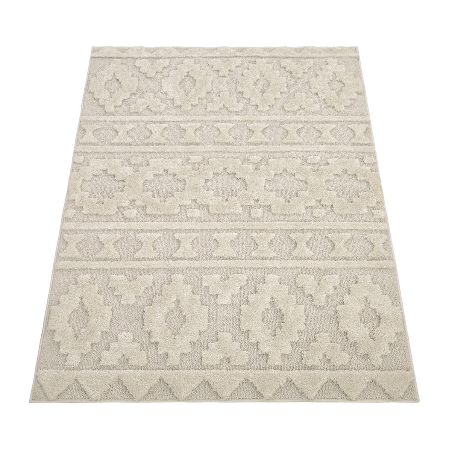 HOCHFLORTEPPICH, mit 3D-Struktur, aus Polypropylen, Creme, 60 x 100 cm - Beige, Textil (60/100cm) - KADIMA DESIGN