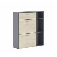 SCHUHREGAL Anthrazitgrau, eiche, 90/26/102cm - Anthrazit, Holzwerkstoff (90/102/26cm) - Skraut Home