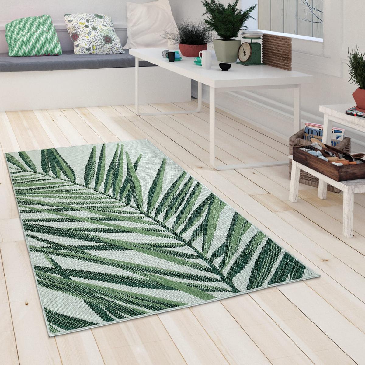 OUTDOORTEPPICH, mit Palmen-Motiv, aus Polypropylen, Grün, 60 x 110 cm - Grün, Textil (110/60cm) - KADIMA DESIGN