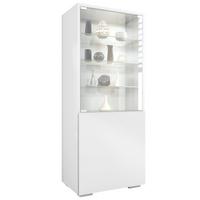 VITRINE Granada Weiß matt - Weiß, Holzwerkstoff (50/122.5/34.5cm) - Vladon