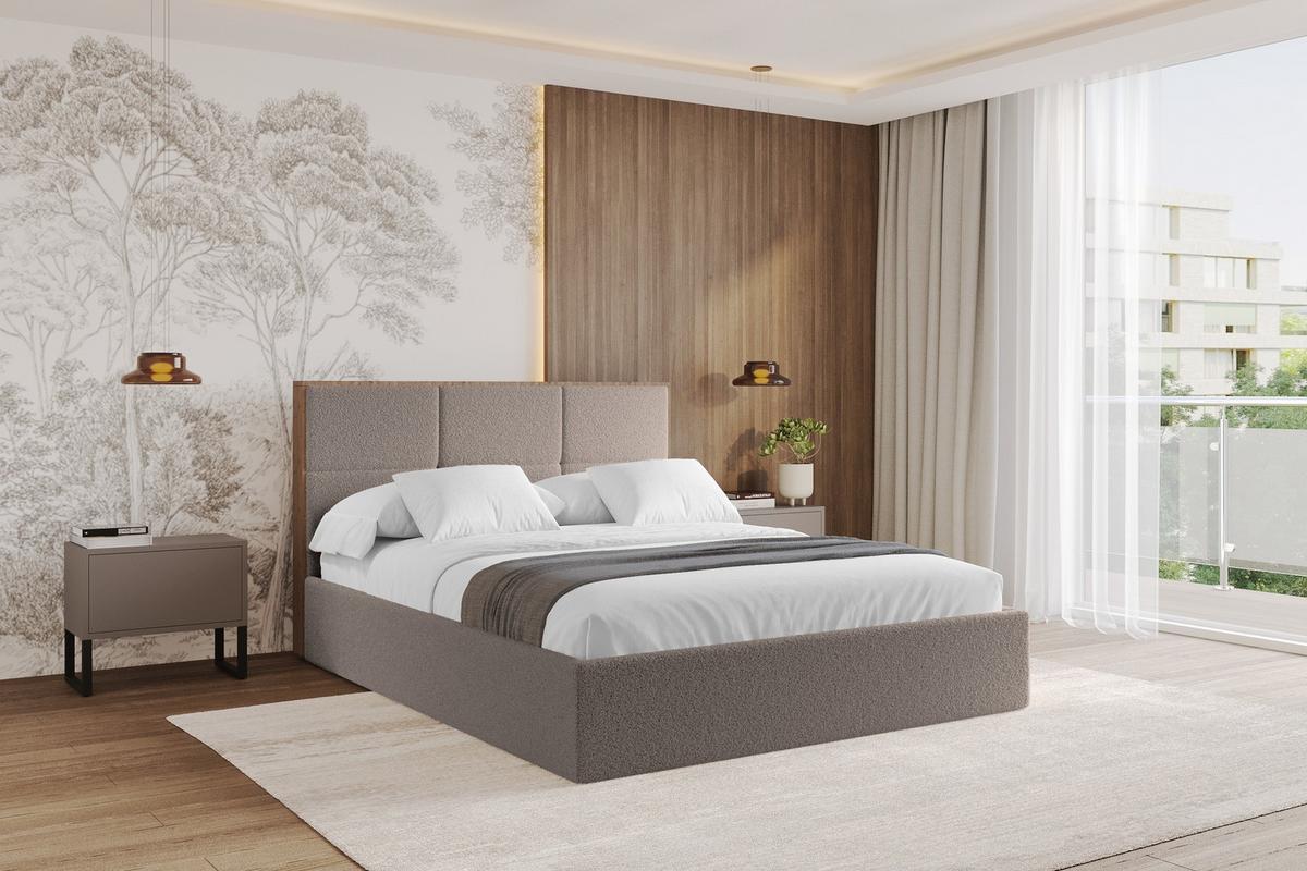 POLSTERBETT mit Bettkasten und Lattenrost, Boxbett ohne Matratze - LILA 140x200 Braun - Braun, Holzwerkstoff/Textil (140/200cm) - ALTDECOR