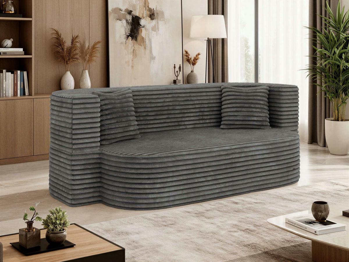 3-SITZER SOFA OVELA Grau Cord - Grau, Textil (200/70/100cm) - MKS