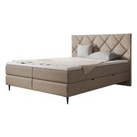 BOXBETT Letra - H3 - Hellbraun/Schwarz, Holz/Textil (160/200cm) - MIRJAN24