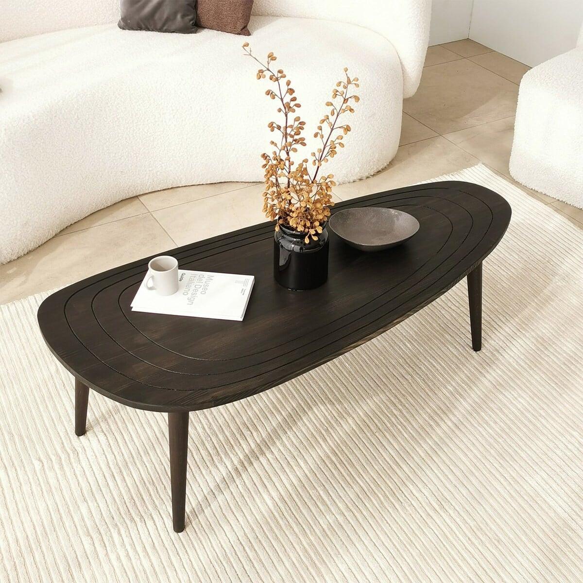 COUCHTISCH mit abgerundeten Kanten 115/50/38 cm - Anthrazit, Holzwerkstoff (136/50/38cm) - Calicosy