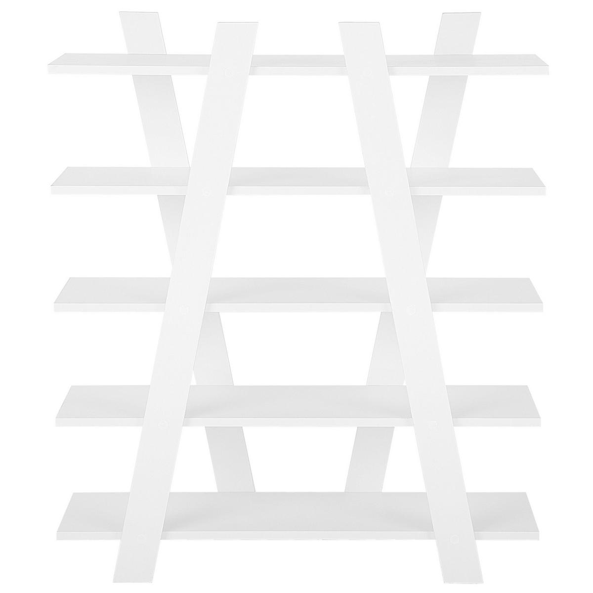 BÜCHERREGAL 5 Fächer Escalante - Weiß, Holzwerkstoff (100/116/33cm) - Beliani