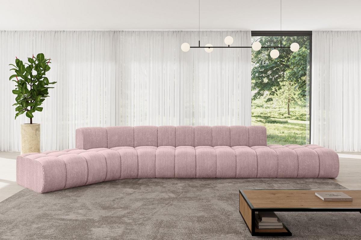 ECKSOFA modulares Sofa Solven-L2 - 471x174x70 cm Rosa - Rosa, Holzwerkstoff/Textil (471/174cm) - ALTDECOR