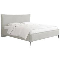 POLSTERBETT Pillow Rise mit Bettkasten, Lattenrost & hohen Metallfüßen in Hellgrau Bouclé 160x200 cm - Birkefarben/Hellgrau, Holz/Textil (160/200cm) - WFL GROUP