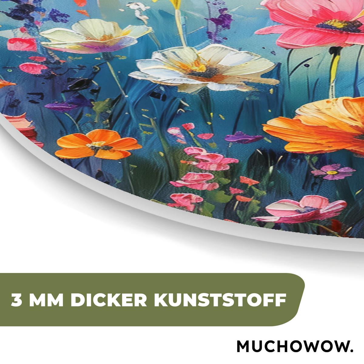 WANDBILD Blumen - Natur - Aquarell - Kunst Room Decor 90x90 cm - Multicolor, Kunststoff (90/90cm) - MuchoWow