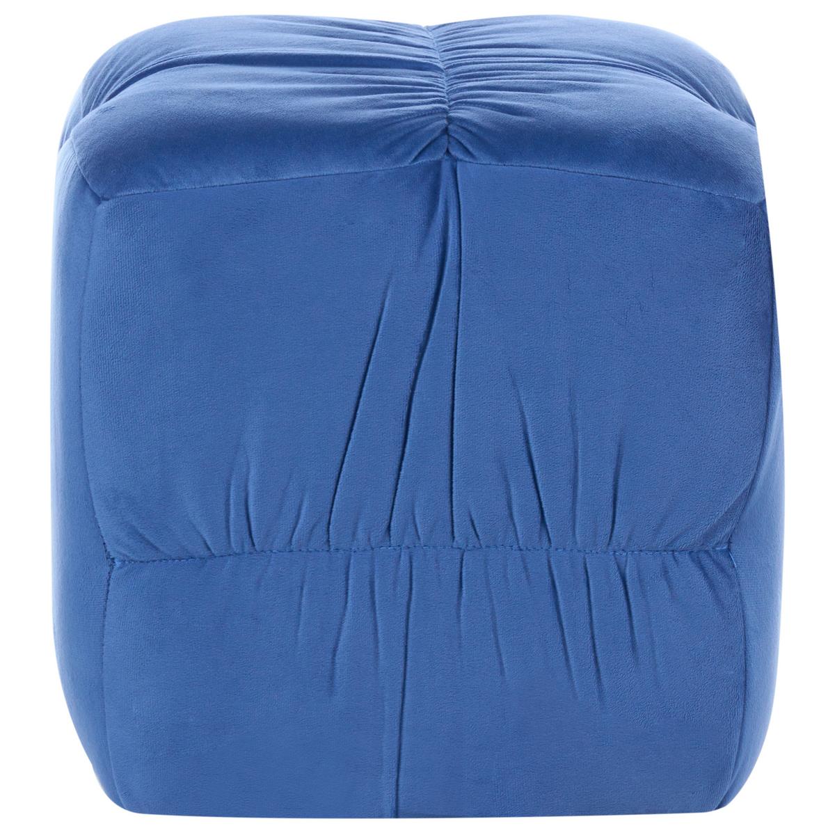 POUF Samtstoff Blau Turley - Blau, Textil (57/38/57cm) - Beliani