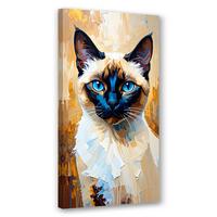 LEINWANDBILD Sphinx bunte Katze 40x80cm - Beige, Textil (40/80cm) - Feeby