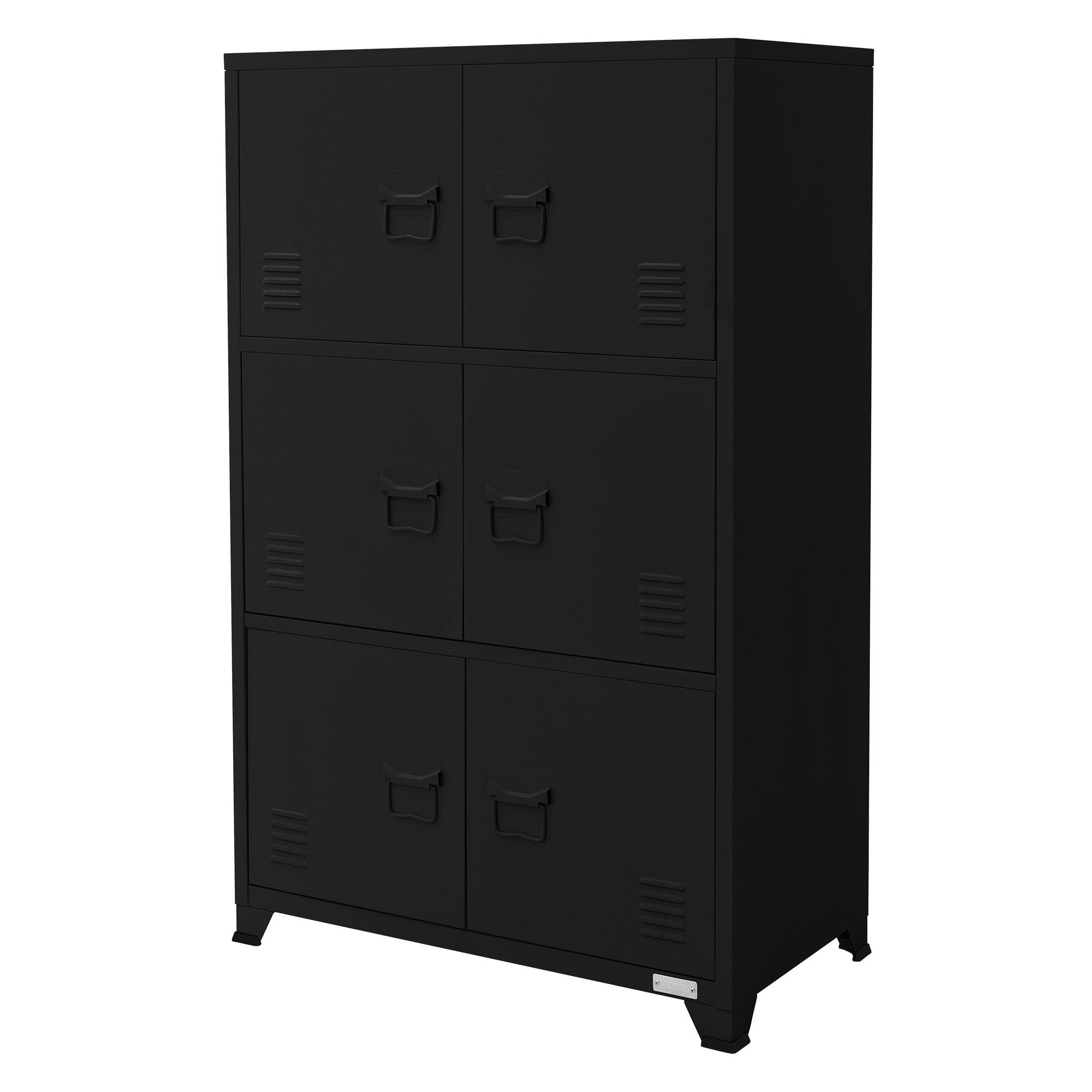 AKTENSCHRANK 75x40x120 cm Schwarz aus Stahl - Schwarz, Metall (40/120/75cm) - ML-DESIGN
