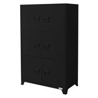 AKTENSCHRANK 75x40x120 cm Schwarz aus Stahl - Schwarz, Metall (40/120/75cm) - ML-DESIGN