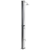 FREISTEHENDE solarbetriebene Gartendusche Silber Topocalma - Silberfarben/Schwarz, Kunststoff (18/217/15cm) - Beliani