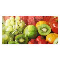 WANDUHR aus Glas 60x30 cm - Obst - Grün, Glas (60/30/0.4cm) - TULUP