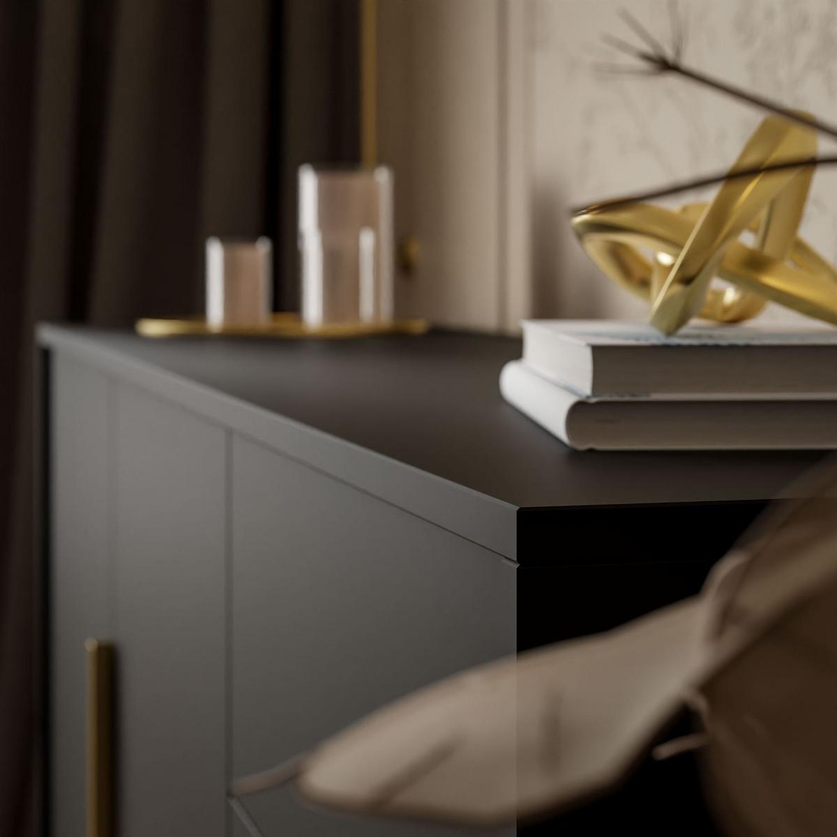 SIDEBOARDS MIRACLE 2D3S mit Schubladen Schwarz - Schwarz, Holzwerkstoff (154/82/39cm) - Lookway
