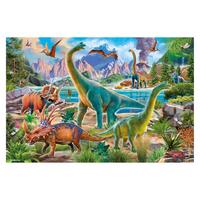FOTOTAPETE Brachiosaurus und Tricaterops 336/225 cm - Multicolor, Papier (336/225cm) - Bilderwelten