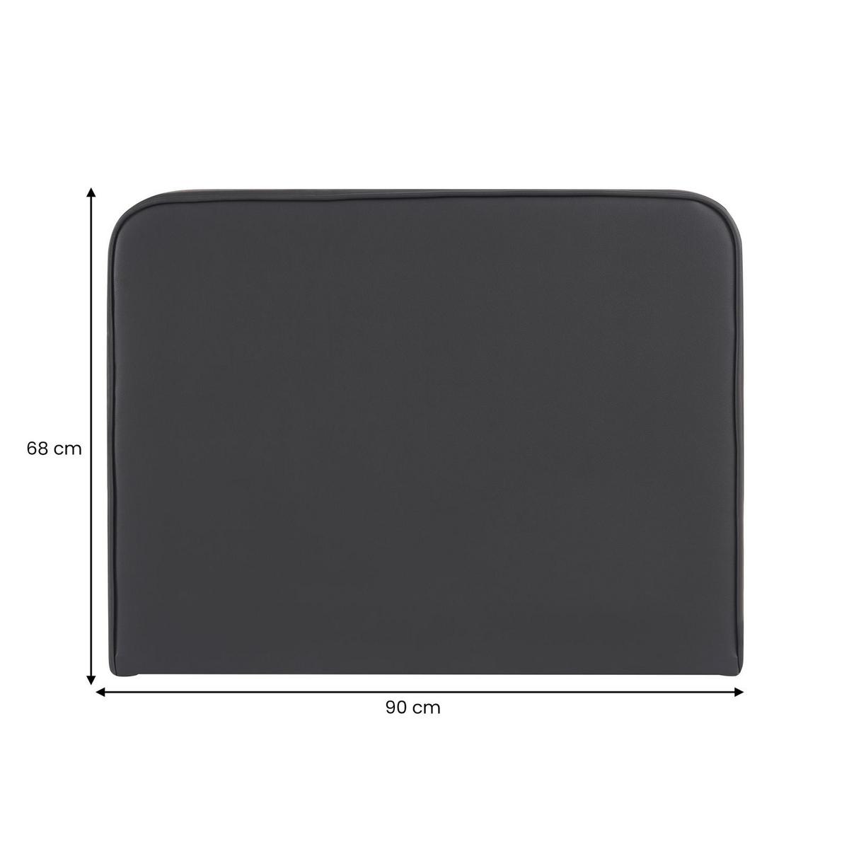 KOPFTEIL ARIELA 90x190 cm schwarz - Schwarz, Textil (90/68/6cm) - IDIMEX