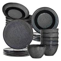 TAFELSERVICE Matera Anthrazit 24-tlg. - Anthrazit, Keramik (2/2/2cm) - Leonardo Living