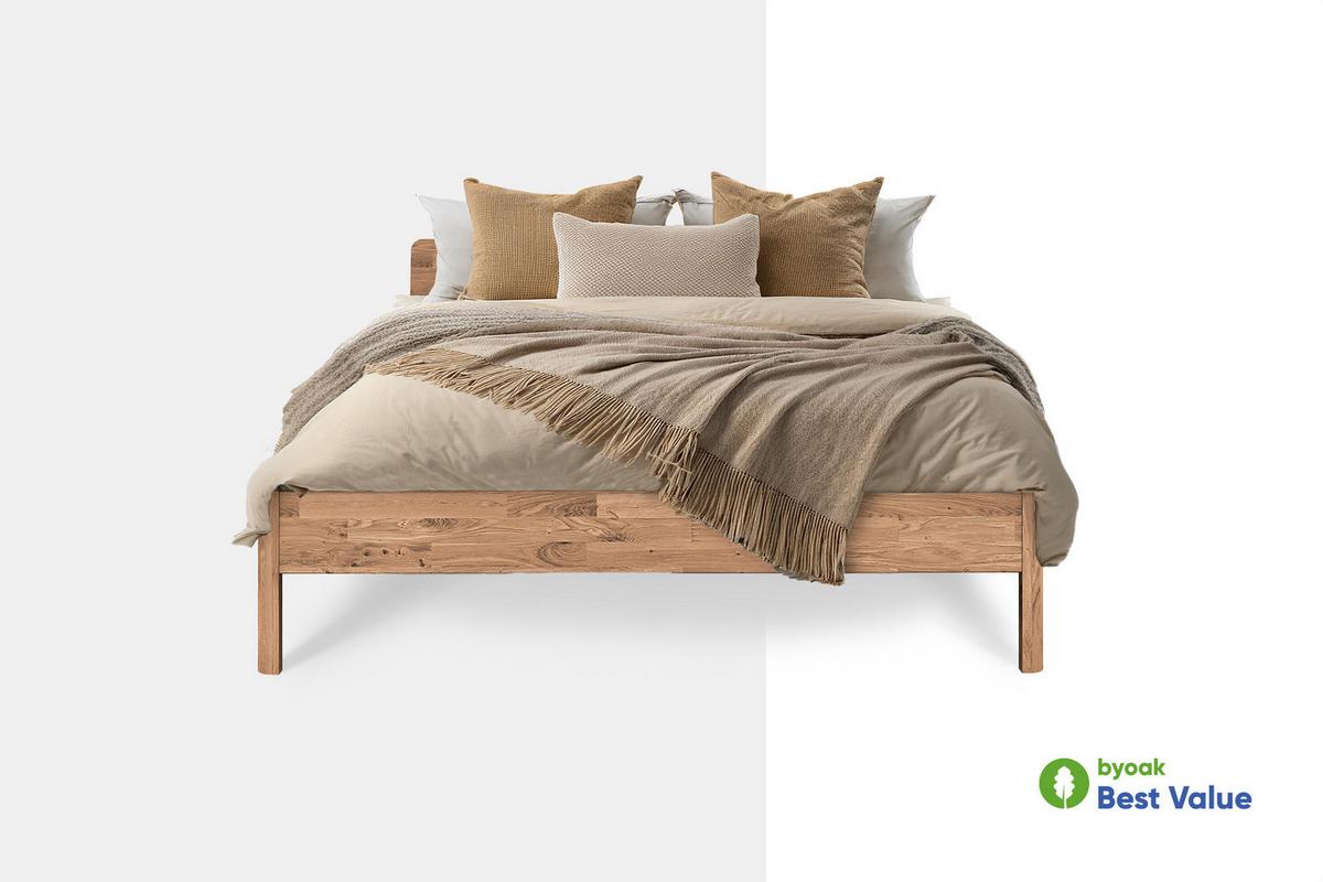 MASSIVHOLZBETT PENNY 140x200 MIT HOLZKOPFTEIL Wildeiche - Wildeiche, Holz (140/200cm) - byoak