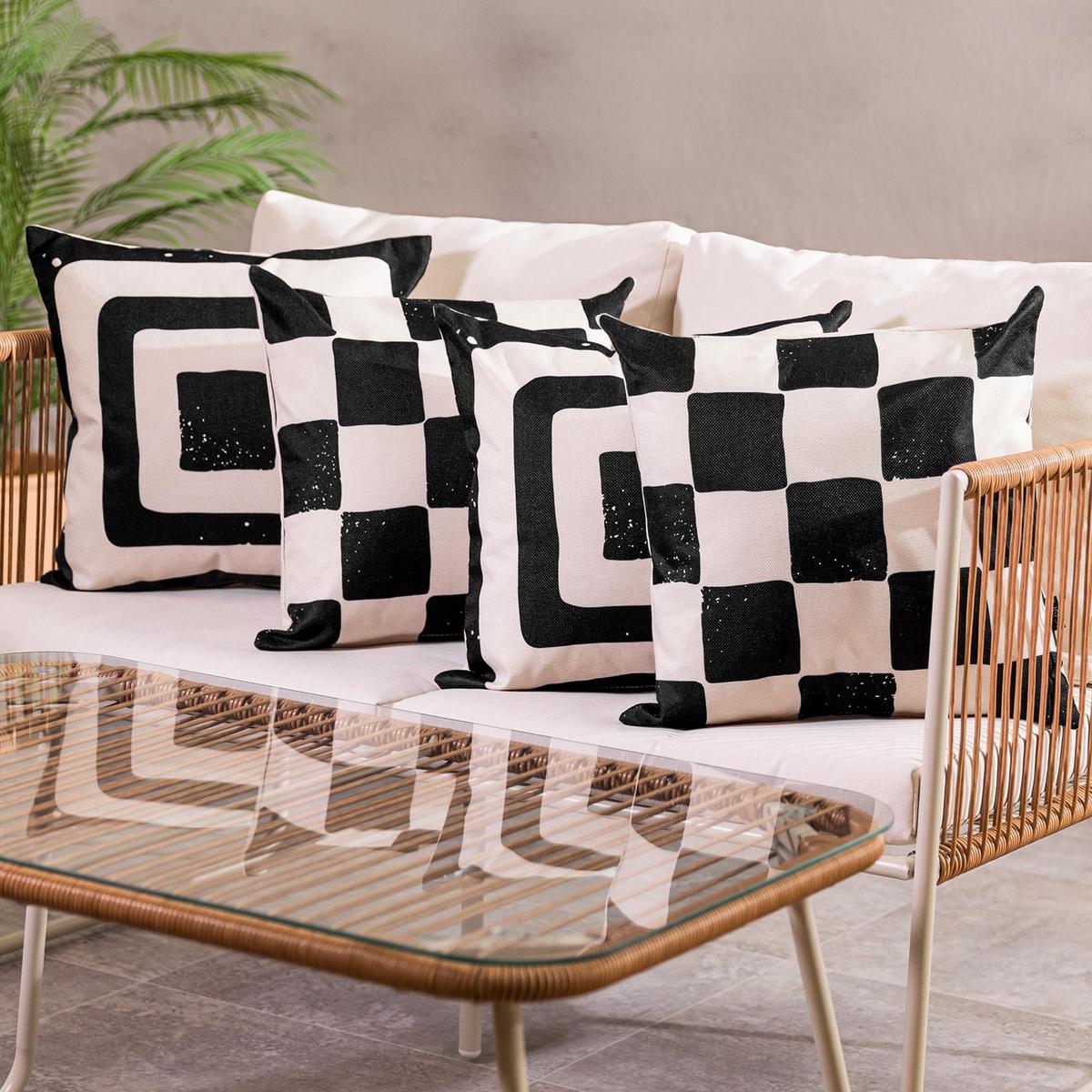 OUTDOORKISSEN 4er Set - Schwarz, Textil (43/43cm) - icon