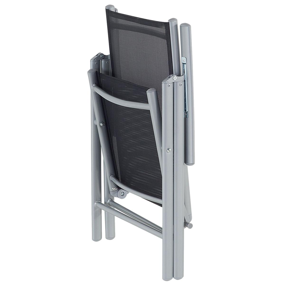GARTENSTUHL 6er-Set Aluminium schwarz Catania - Schwarz, Kunststoff (54/103/65cm) - Beliani