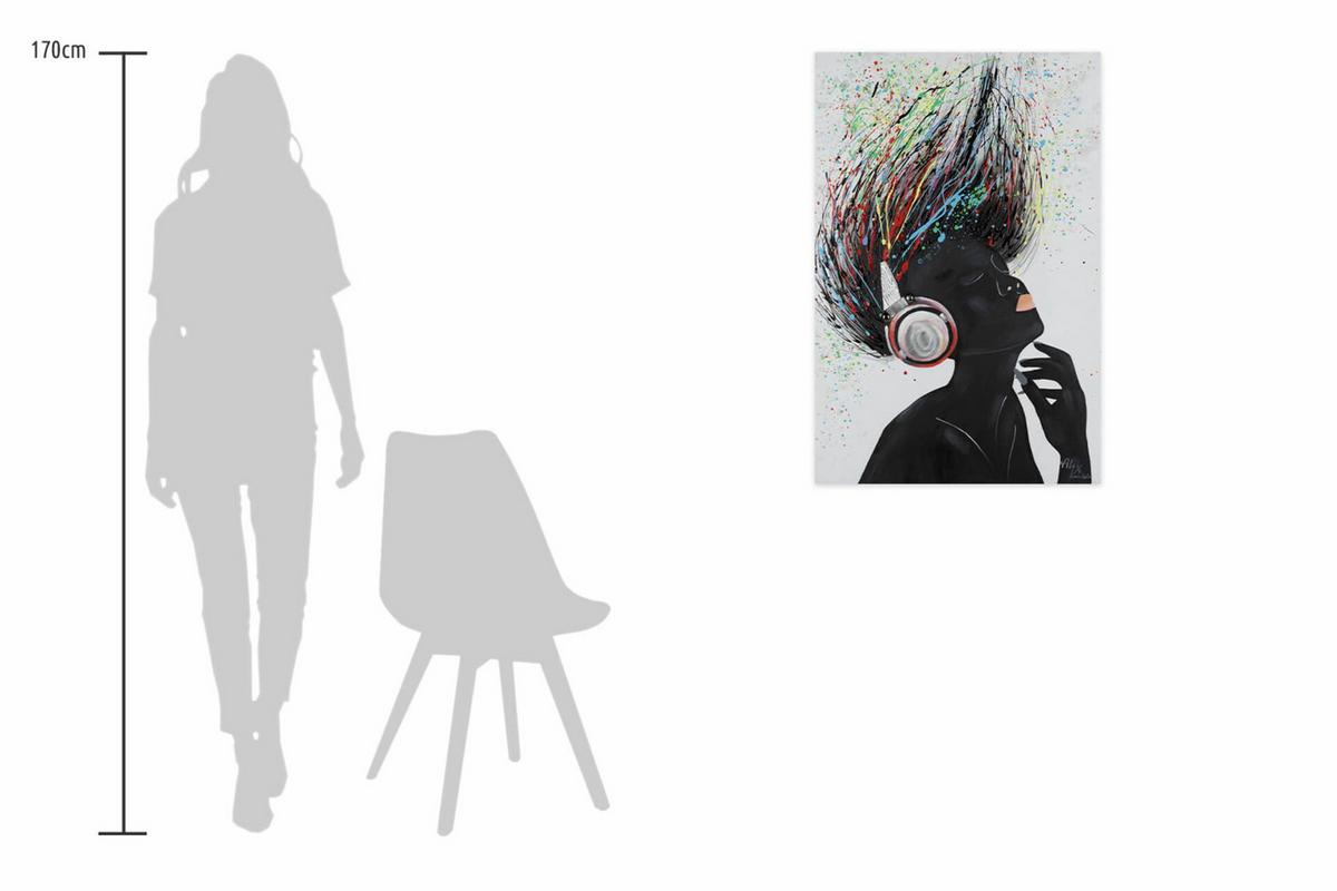 ACRYLBILD HANDGEMALT 60/90 cm - Schwarz, Holz/Textil (60/90cm) - KUNSTLOFT