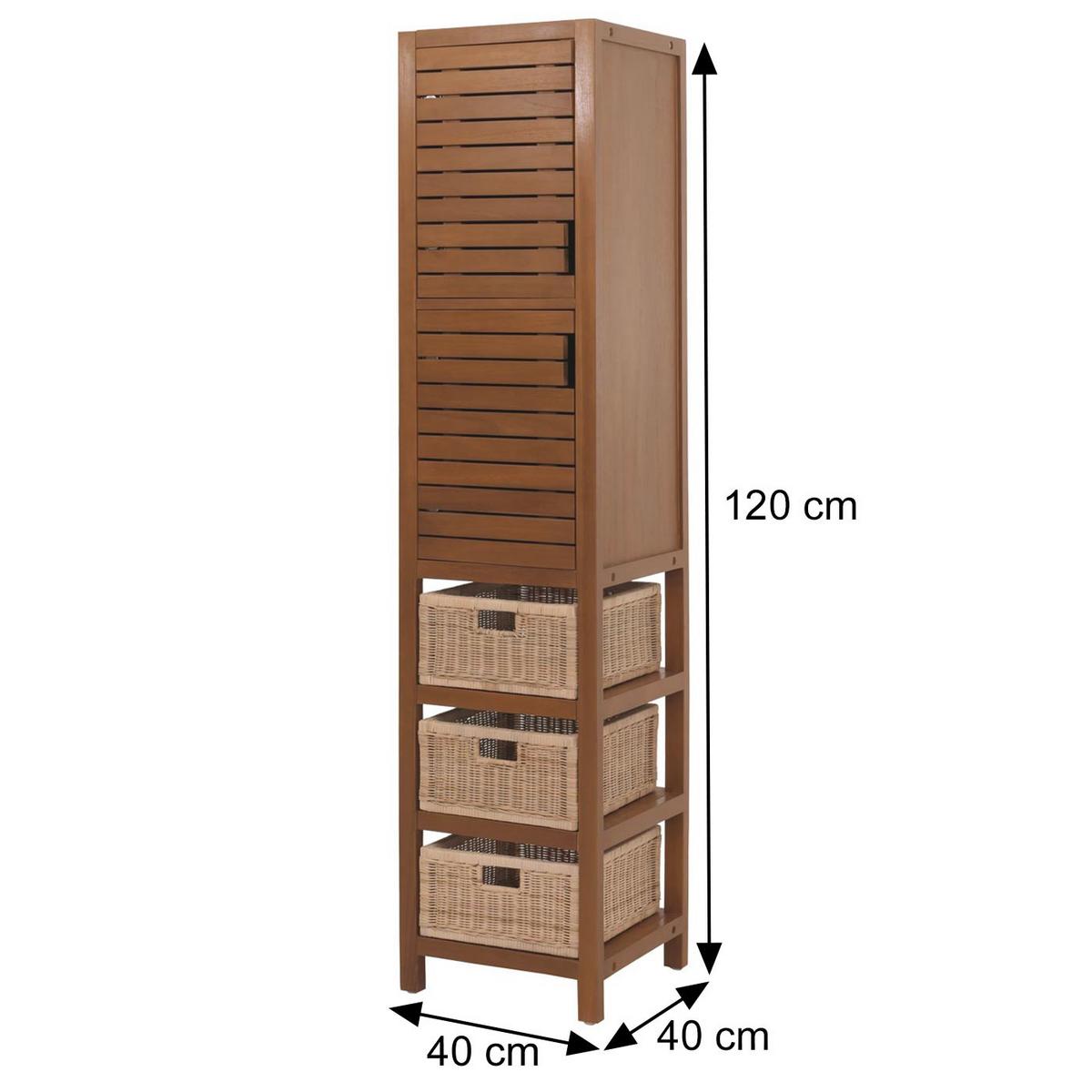 HOCHSCHRANK Braun - Braun, Holz (40/120/40cm) - MCW