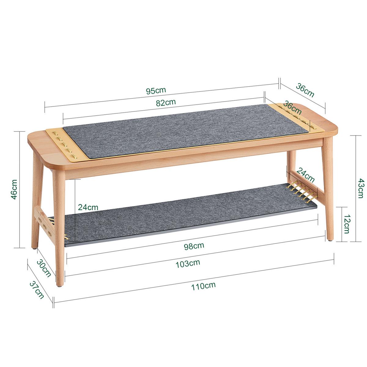 SCHUHREGAL mit Zapfenverbindungen Natur - Naturfarben, Holz/Holzwerkstoff (110/46/37cm) - SoBuy