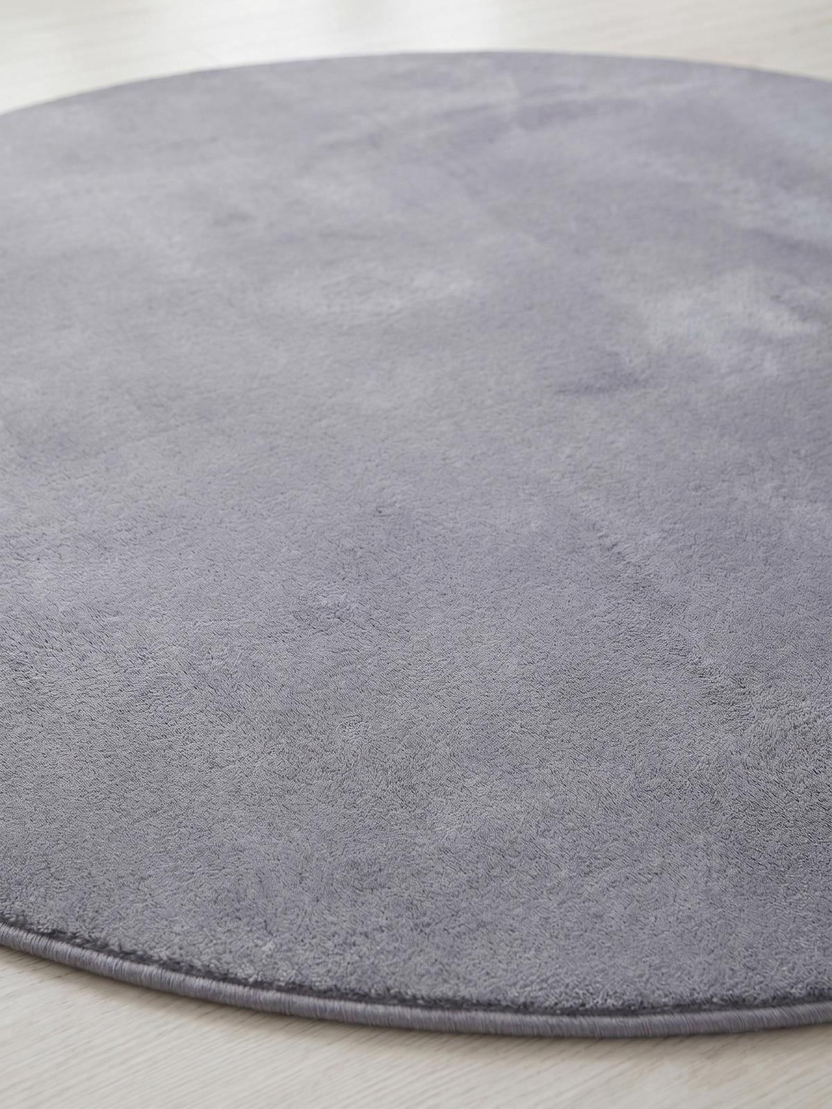 KURZFLORTEPPICH Waschbar NECKAR, einfarbig, aus Polyester, Grau, Ø 160 cm - Grau, Textil (160/160cm) - KADIMA DESIGN