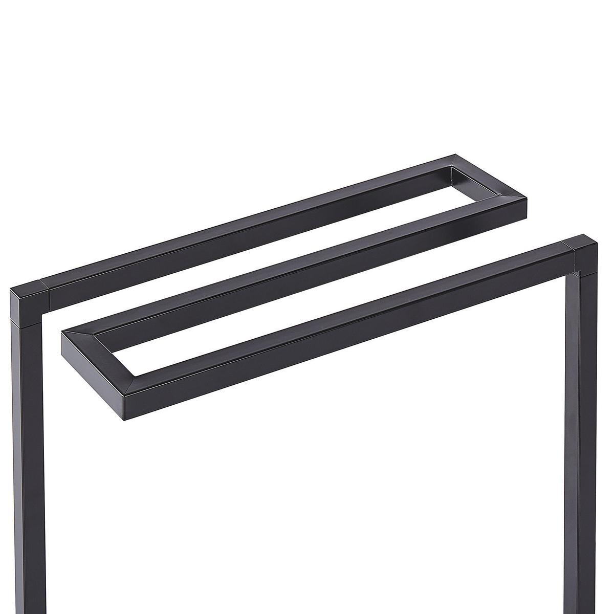 HANDTUCHSTÄNDER Stahl schwarz 42 x 83 cm Garcitas - Schwarz, Metall (42/83/19cm) - Beliani