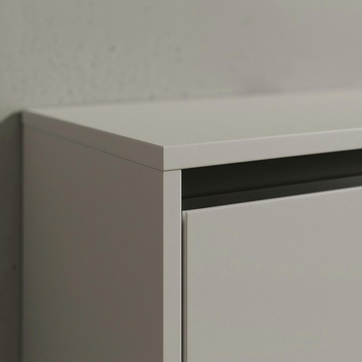 BADKOMMODE HAMBURG - Soft-Close & Matt-Optik | Steingrau - Grau, Holzwerkstoff (63/98/34cm) - KADIMA DESIGN