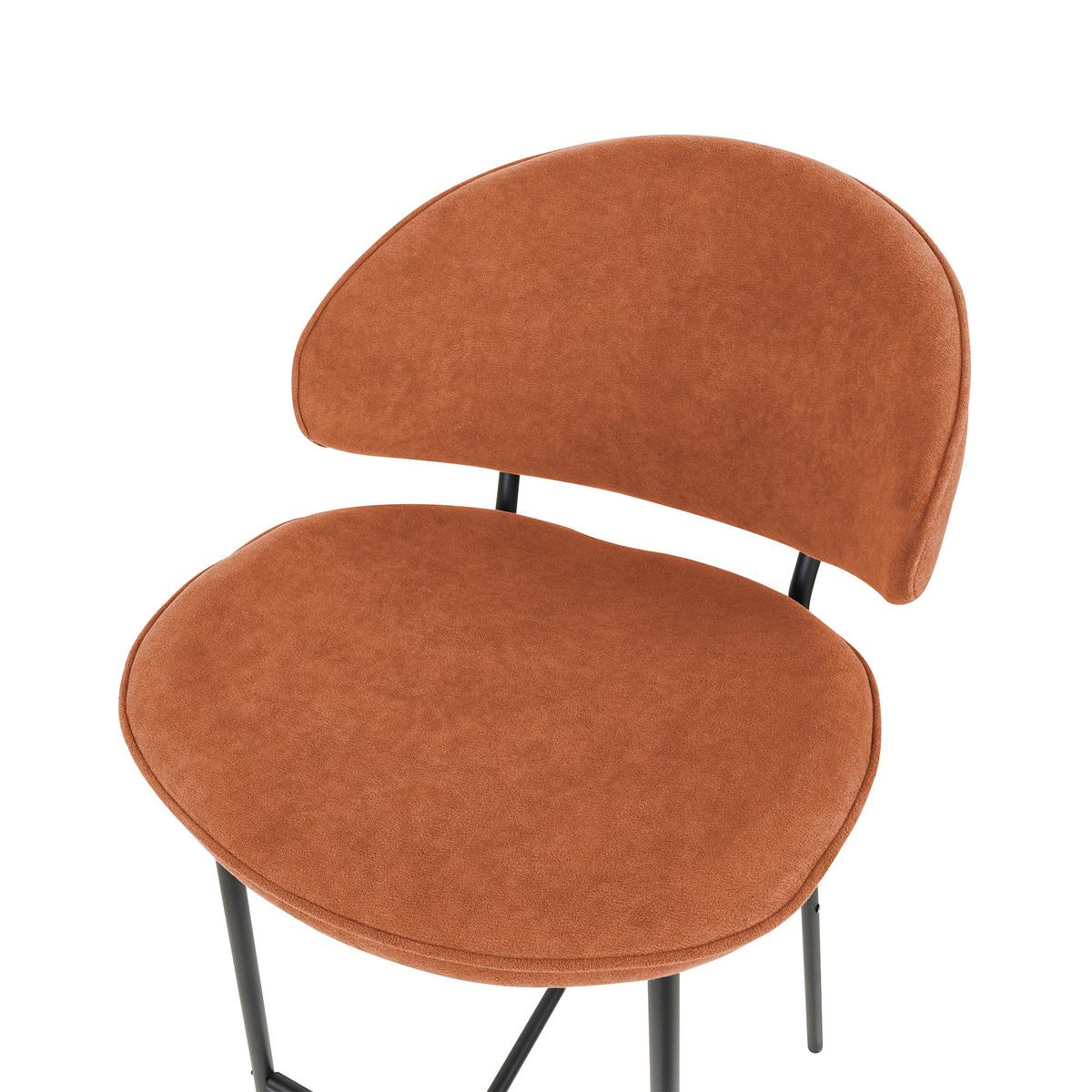 BARHOCKER 2er-Set Orange Kiana - Schwarz/Orange, Textil (49/104/59cm) - Beliani