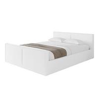 POLSTERBETT mit Bettkasten, Fußteil und Lattenrost, Boxbett mit Matratze H3/H4 - EMMI-Z-V1 180x200 Weiß Kunstleder - Weiß Hochglanz, Holzwerkstoff/Textil (180/200cm) - ALTDECOR